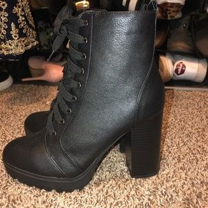 Faux leather boots